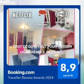 Studio BAROK proche autoroute, plages et attractions, Wifi - TV, calme